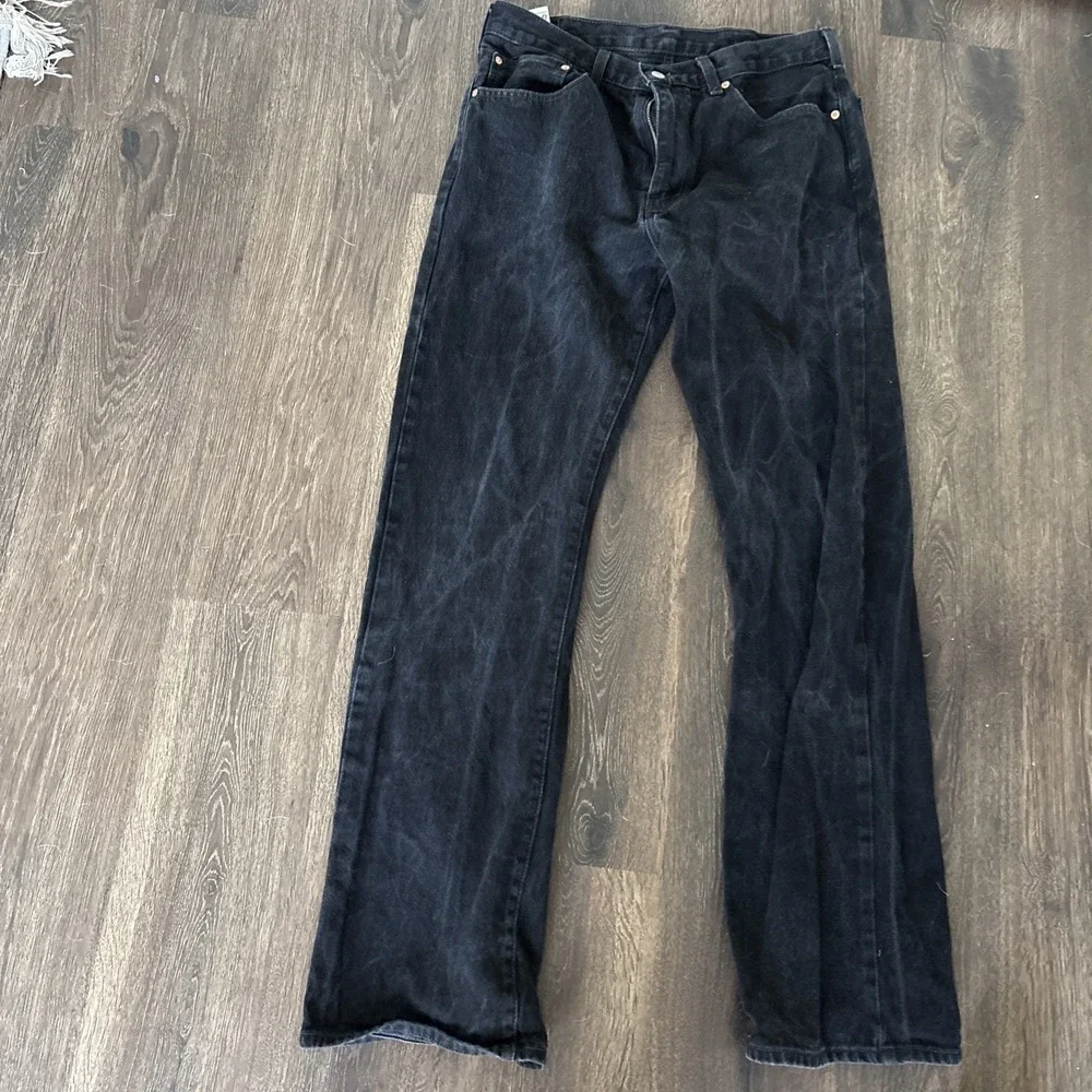 Levi's Mens 36x36 Black 517 Bootcut Jeans Faded Denim Western Cowboy Biker